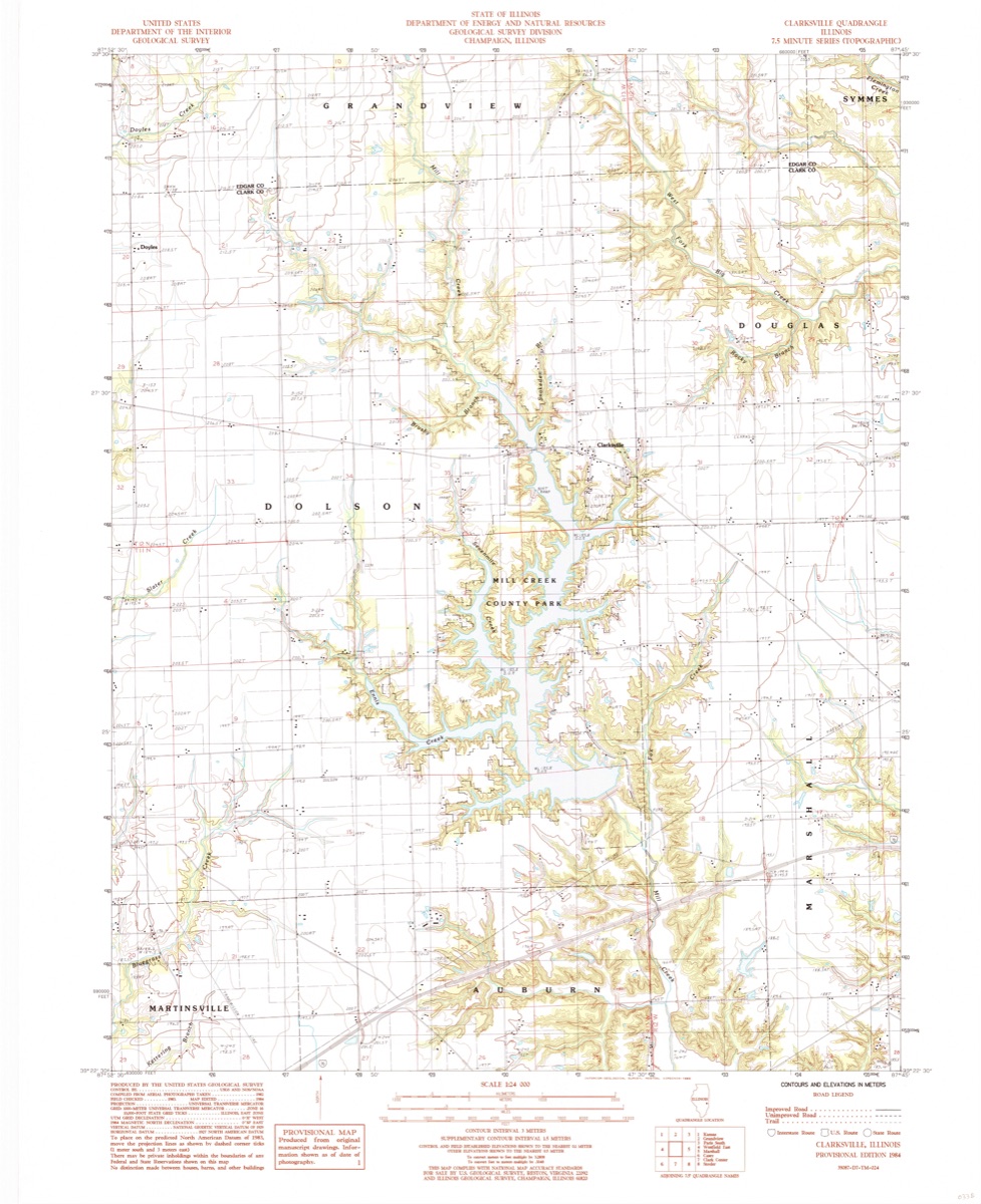 Clarksville 1984 USGS map