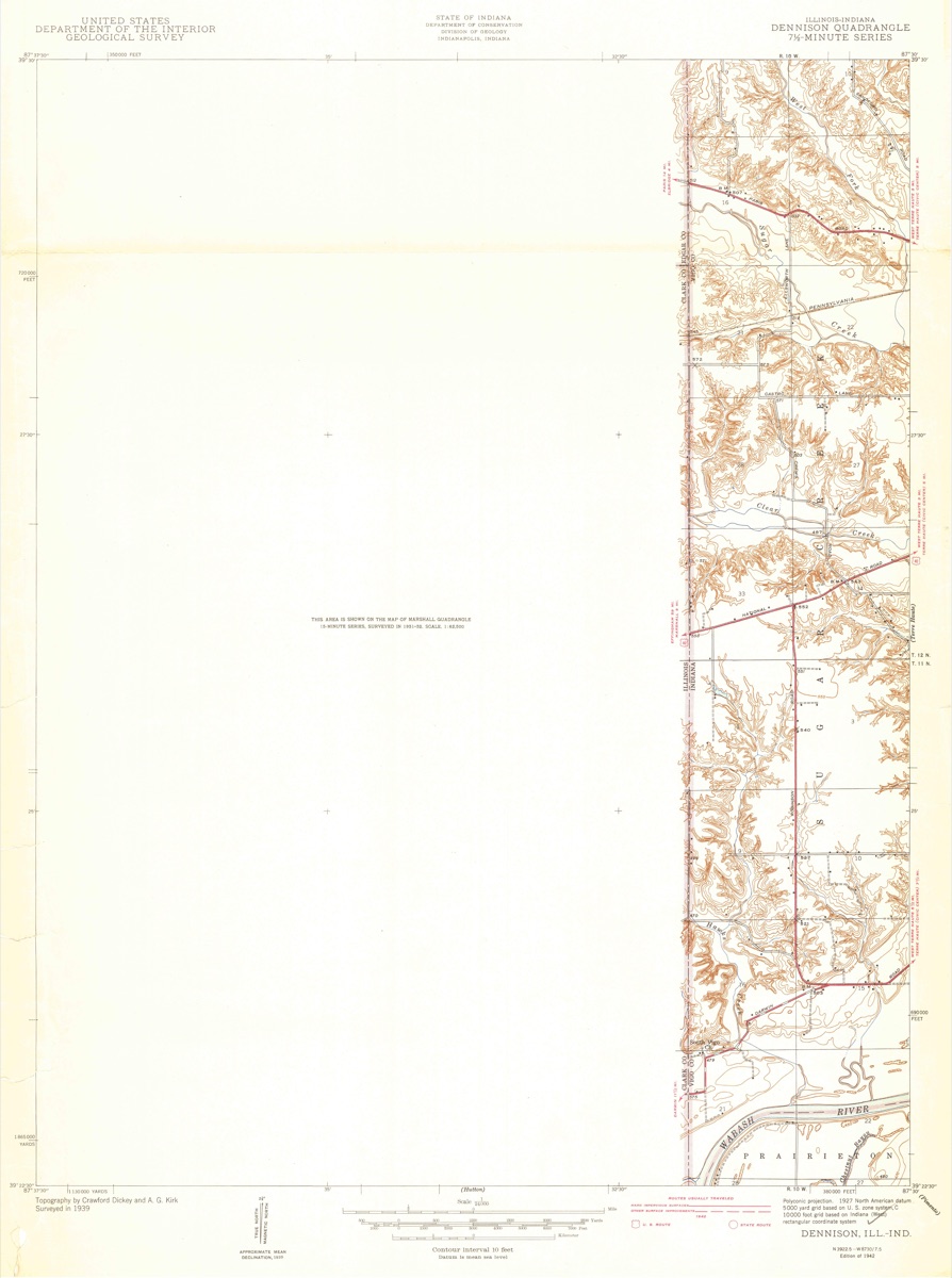 Dennison 1942 USGS map