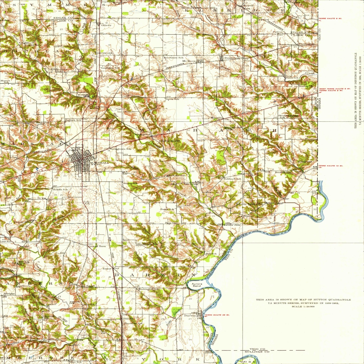 Marshall 1932 USGS map