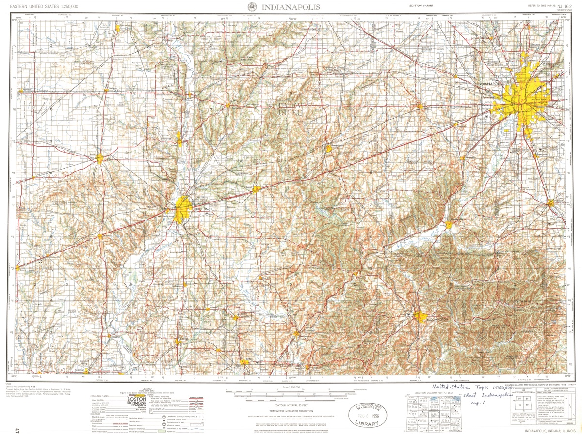 Indianapolis 1956 USGS map