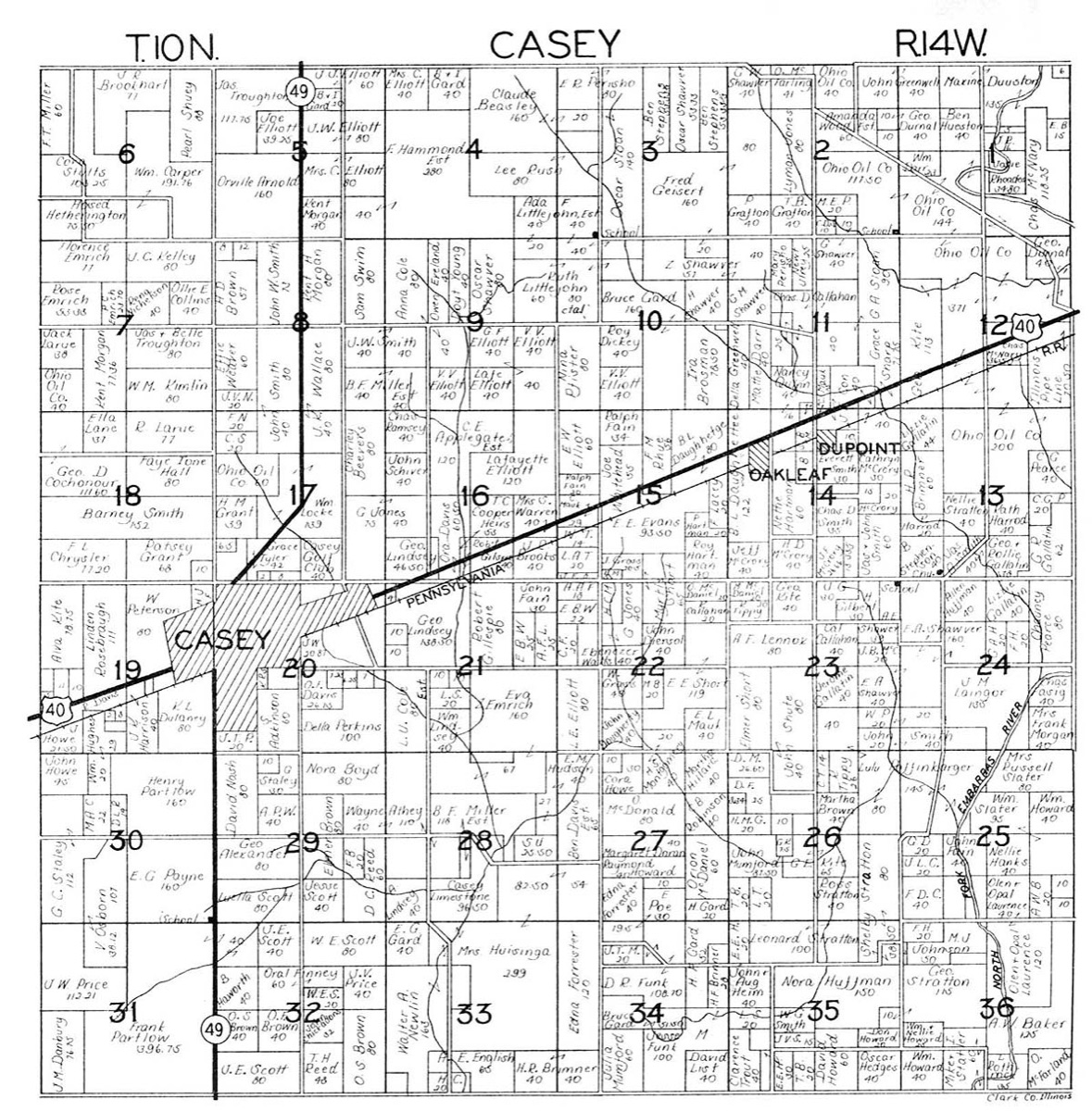 Casey Township map